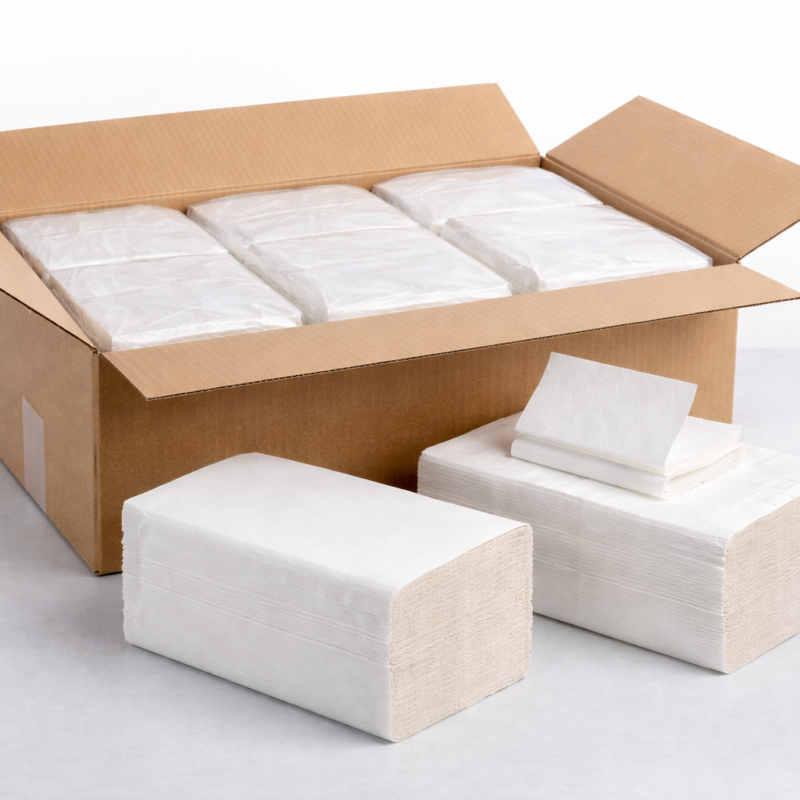 Essuie-mains pliage en Z 20,5x24 cm – carton professionnel