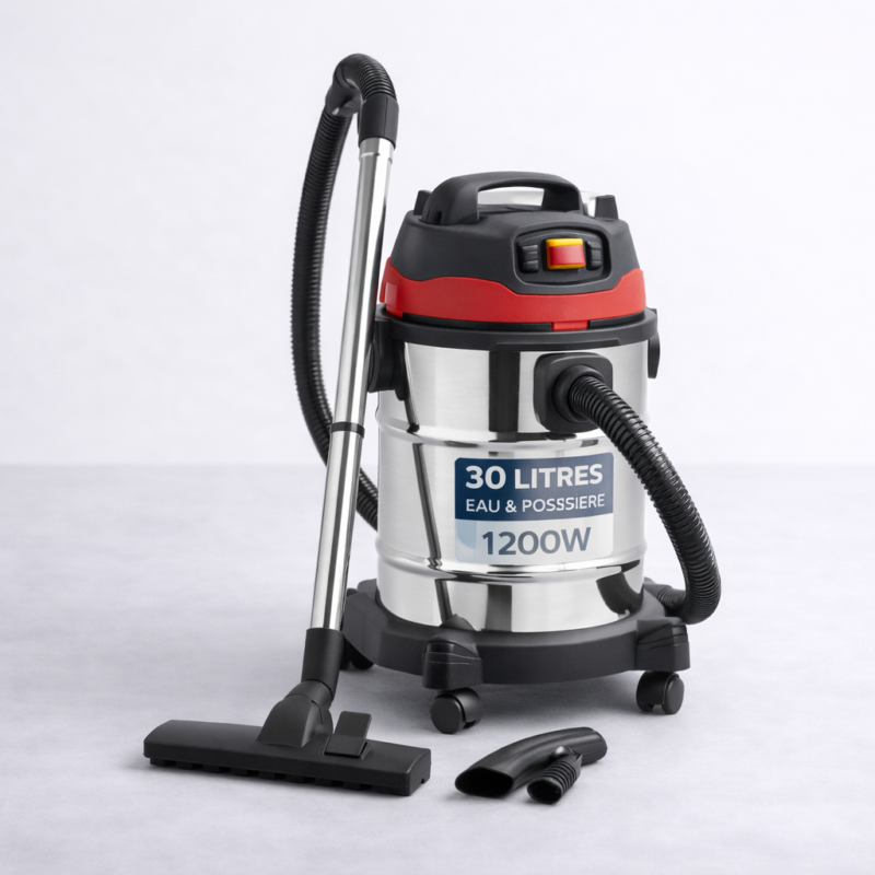 Aspirateur professionnel eau et poussière 30L – 1200W